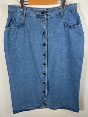 Rafi Vintage Button-Front Denim Skirt | L